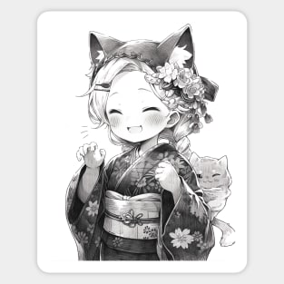 Cute Furry Anime Girl Drawing Sticker